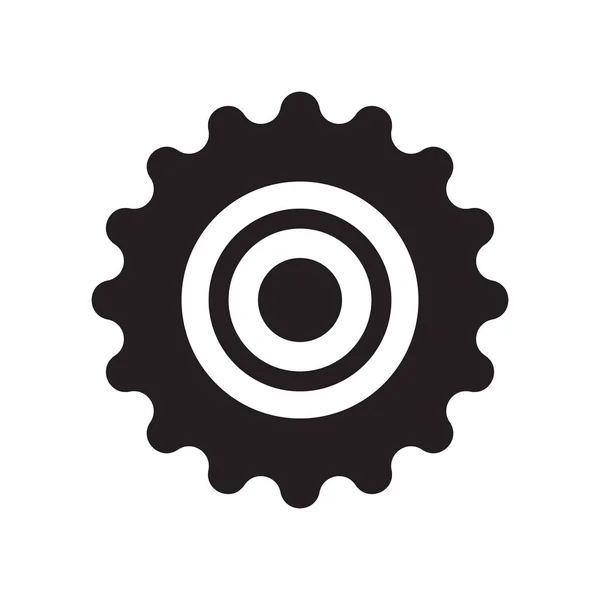 Cogwheel icono signo vectorial y símbolo aislado en el fondo blanco — Vector de stock