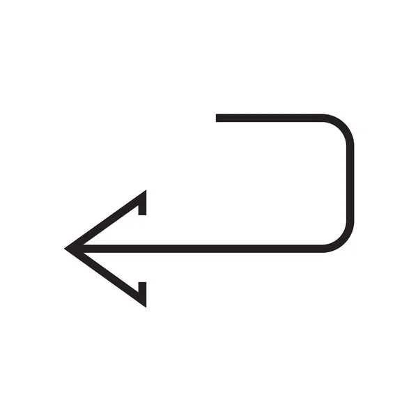 U turno ícone vetor sinal e símbolo isolado no fundo branco , — Vetor de Stock