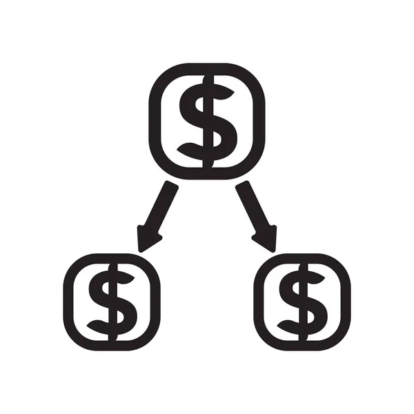 Dinero icono de inversión signo vectorial y símbolo aislado en blanco b — Archivo Imágenes Vectoriales