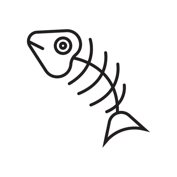 Ryby kości ikona wektor znak i symbol na białym tle na biały backgro — Wektor stockowy