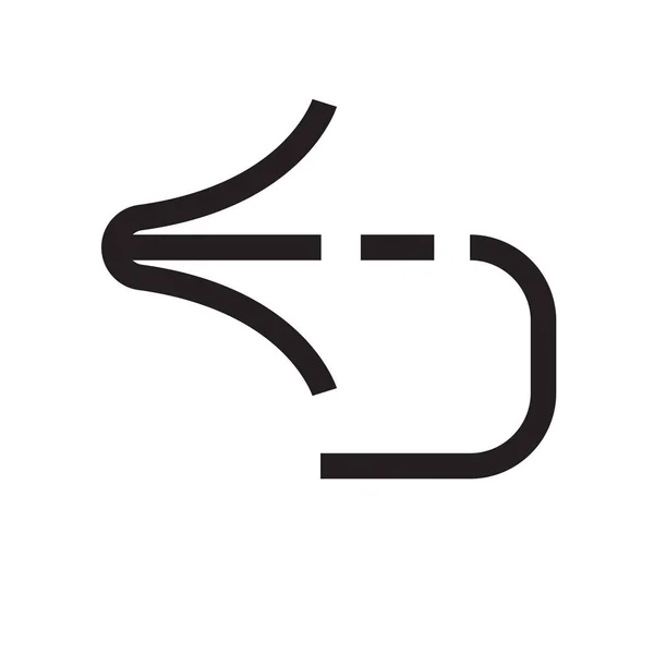 Linkes Pfeilsymbol Vektorzeichen und Symbol isoliert auf weißem Backgro — Stockvektor