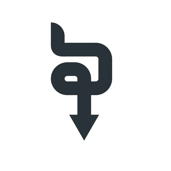 Icône flèche vers le bas signe vectoriel et symbole isolé sur fond blanc — Image vectorielle