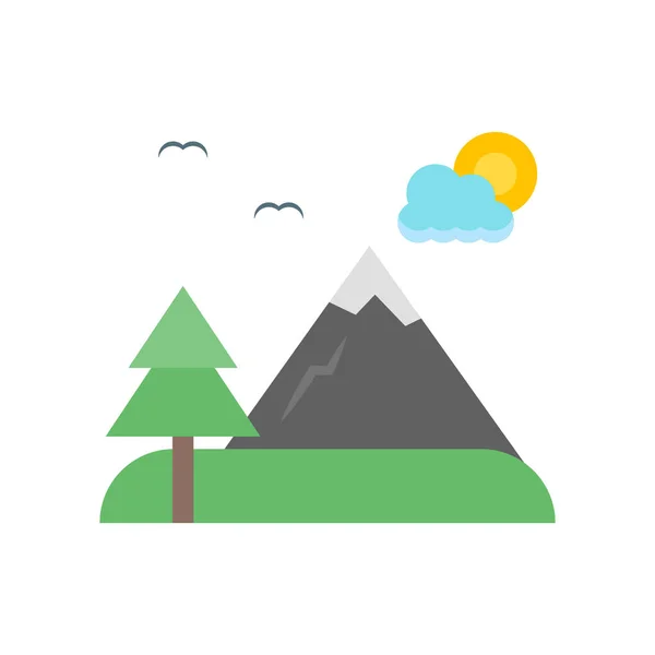 Icona di montagna segno vettoriale e simbolo isolato sul backgroun bianco — Vettoriale Stock