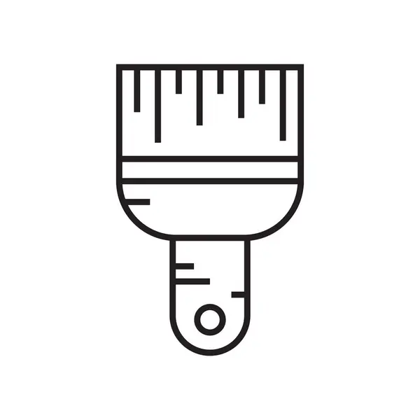 Icône de brosse signe vectoriel et symbole isolé sur fond blanc — Image vectorielle