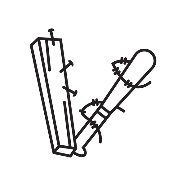 Bâtons icône vecteur signe et symbole isolé sur fond blanc , — Image vectorielle