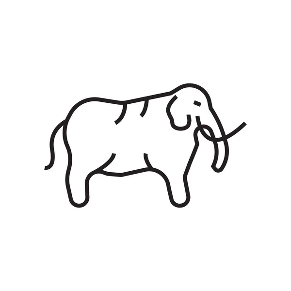 Signo de vector de icono de mamut y símbolo aislado sobre fondo blanco — Vector de stock