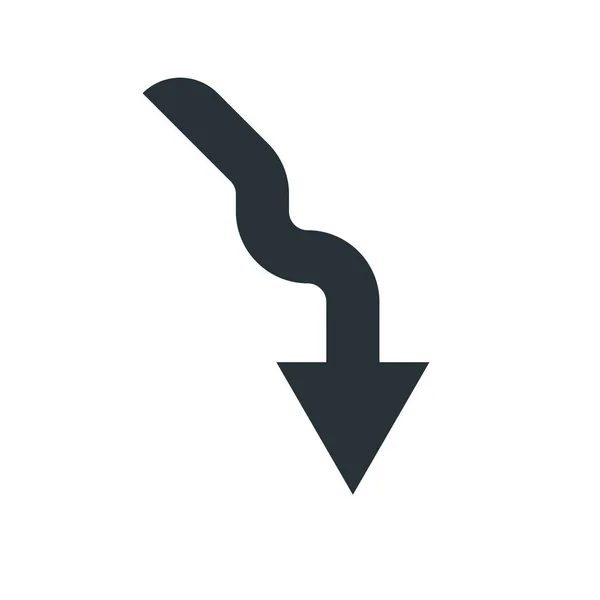 Signo de vector de icono de flecha hacia abajo y símbolo aislado en backgro blanco — Vector de stock