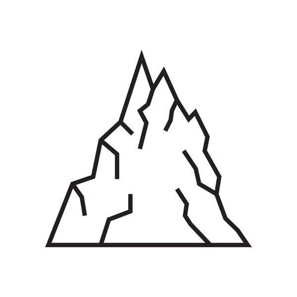 Icono de montaña signo vectorial y símbolo aislado en el fondo blanco — Archivo Imágenes Vectoriales