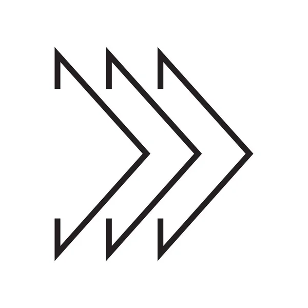 Rätt chevron icon vector tecken och symbol isolerade på vit baksida — Stock vektor