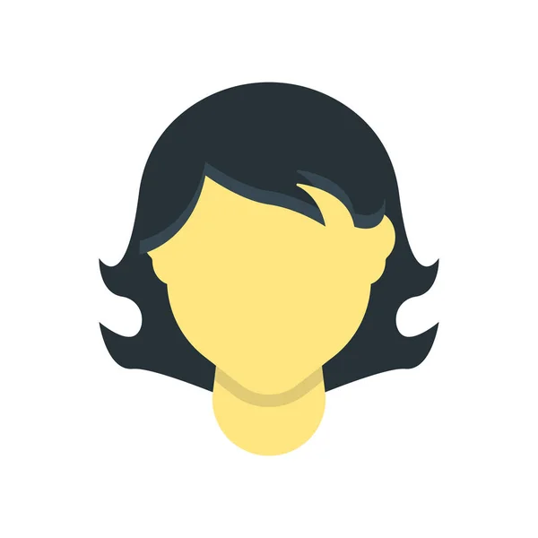 Femme icône de cheveux signe vectoriel et symbole isolé sur fond blanc — Image vectorielle