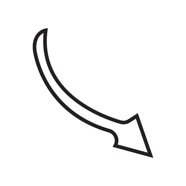 Dibujado Derecho Icono Flecha Vector Aislado Fondo Blanco Para Diseño — Archivo Imágenes Vectoriales