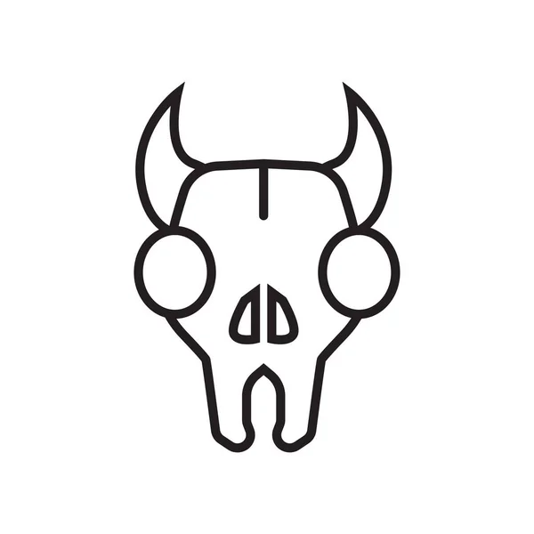 Bull skull icon vector sign and symbol isolated on white backgro — Stock Vector