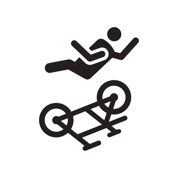 Accidente signo de vector icono y símbolo aislado sobre fondo blanco, Accidente icono de concepto de logotipo — Vector de stock