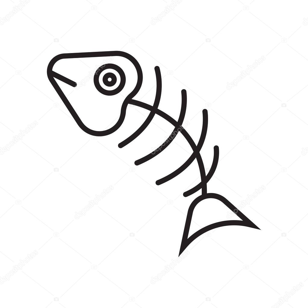 Fish bones icon vector isolated on white background for your web and mobile app design, Fish bones logo concept