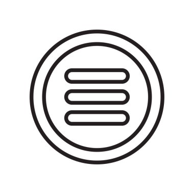 Menü simgesini vektör işareti ve beyaz arka plan üzerinde izole sembol m