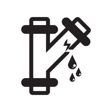 Simge vektör işareti ve beyaz arka plan üzerinde izole sembolü borular, 