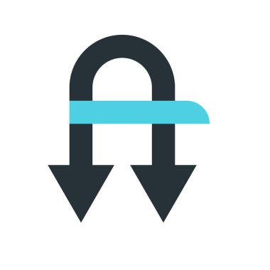 Aşağı ok simge vektör işareti ve üzerinde beyaz backgro izole sembolü