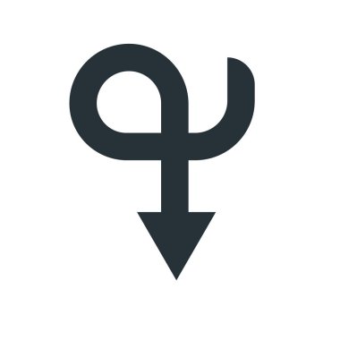 Aşağı ok simge vektör işareti ve üzerinde beyaz backgro izole sembolü