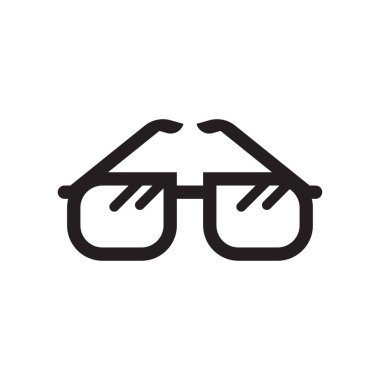 Vintage gözlük simge vektör işareti ve üzerinde beyaz izole sembolü