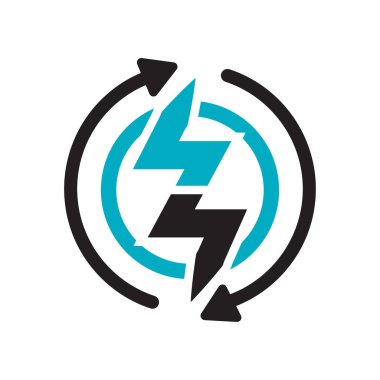 Yenilenebilir enerji simge vektör işareti ve beyaz b izole sembolü