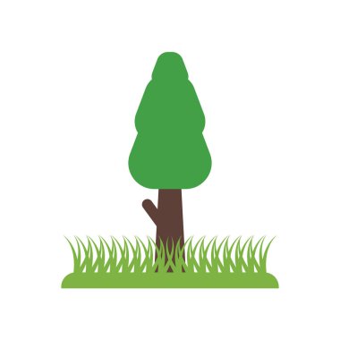 Ağaç simge vektör işareti ve beyaz arka plan üzerinde T izole sembolü