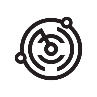 Radar simge vektör işareti ve beyaz arka plan üzerinde izole sembolü, 