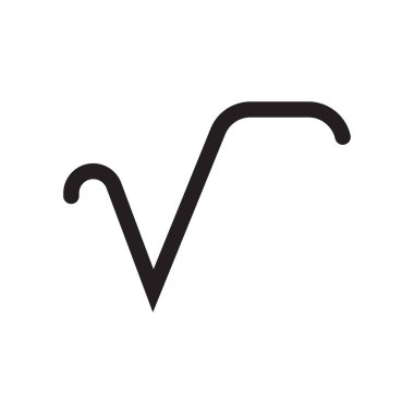 Karekök sembol simge vektör işareti ve beyaz arka plan üzerinde karekök sembolü logo kavramı izole sembolü