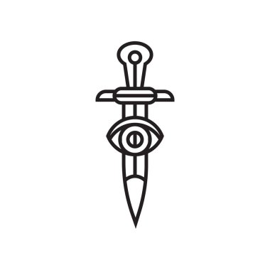 Hançer simge vektör işareti ve beyaz arka plan üzerinde izole sembolü,