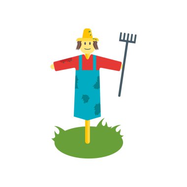 Korkuluk simge vektör işareti ve beyaz arka plan üzerinde korkuluk logo kavramı izole sembolü