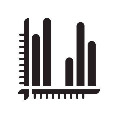 Çubuk grafik simge vektör işareti ve üzerinde beyaz backgrou izole sembolü