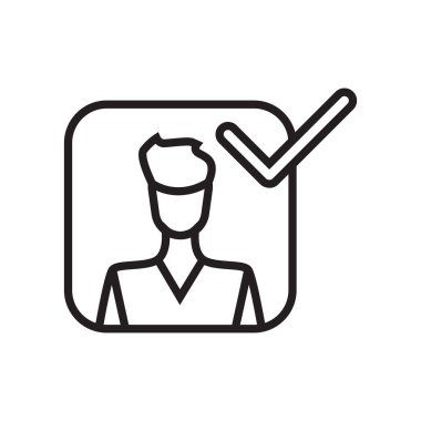 Kullanıcı simge vektör işareti ve beyaz arka plan üzerinde U izole sembolü