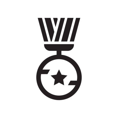 Madalya simge vektör işareti ve beyaz arka plan üzerinde izole sembolü, 