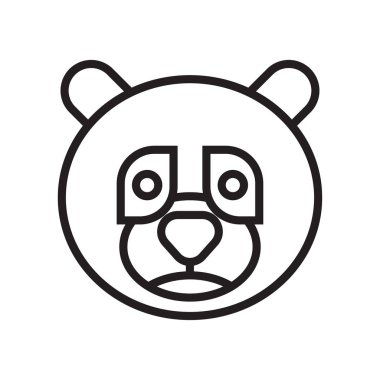 Ayı Panda simge vektör işareti ve üzerinde beyaz backgro izole sembolü