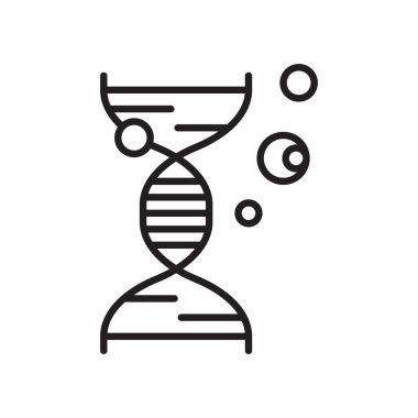 DNA simge vektör işareti ve beyaz arka plan üzerinde Dn izole sembolü
