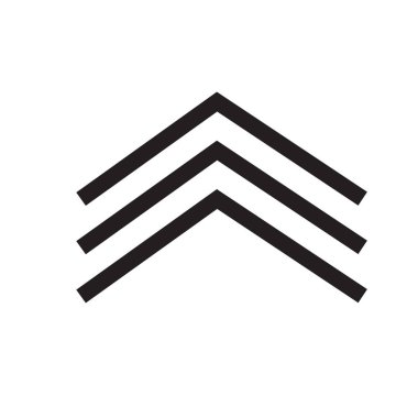 Ok simge vektör işareti ve üzerinde beyaz adam izole sembolü