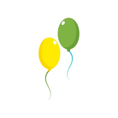 Balonlar simge vektör işareti ve üzerinde beyaz adam izole sembolü