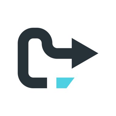 Sağ ok simge vektör işareti ve üzerinde beyaz backgr izole sembolü