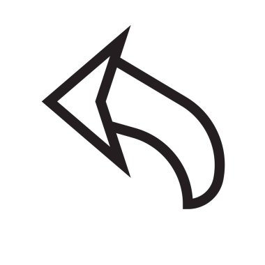 sol ok simge vektör işareti ve üzerinde beyaz backgro izole sembolü