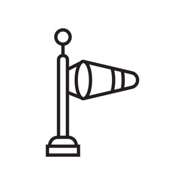 Rüzgâr işareti simge vektör ve üzerinde beyaz backgrou izole sembolü