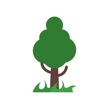 Ağaç simge vektör işareti ve beyaz arka plan üzerinde T izole sembolü