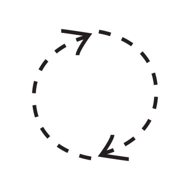 Döner okları simge vektör web ve mobil uygulaması tasarımı, döner ok logo kavramı üzerinde izole beyaz arka plan