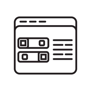 Ayarları simgesi vektör işareti ve üzerinde beyaz adam izole sembolü