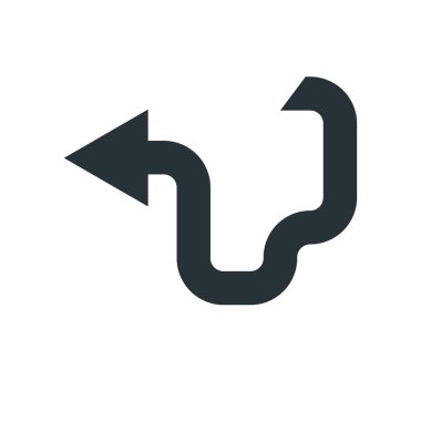 sol ok simge vektör işareti ve üzerinde beyaz backgro izole sembolü