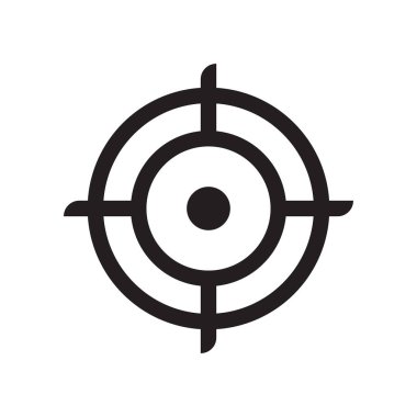 Hedef simge vektör işareti ve beyaz arka plan üzerinde izole sembolü,