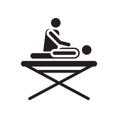 Masaj simge vektör işareti ve beyaz arka plan üzerinde izole sembolü