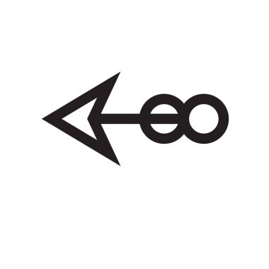 sol ok simge vektör işareti ve üzerinde beyaz backgro izole sembolü