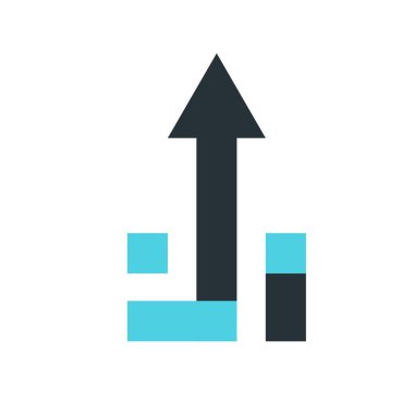 Ok simge vektör işareti ve üzerinde beyaz adam izole sembolü