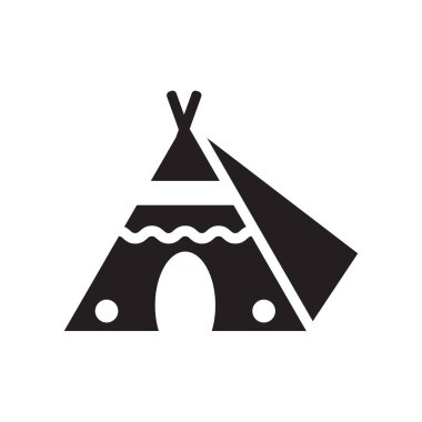 Çadır simge vektör işareti ve beyaz arka plan üzerinde T izole sembolü