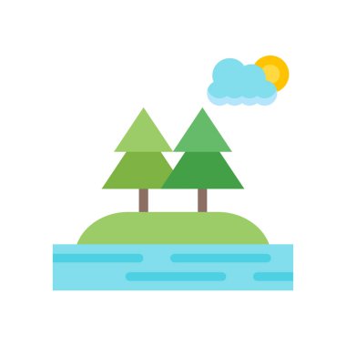 Ağaçlar simge vektör işareti ve beyaz arka plan üzerinde izole sembolü