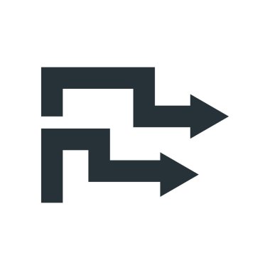 Sağ ok simge vektör işareti ve üzerinde beyaz backgr izole sembolü